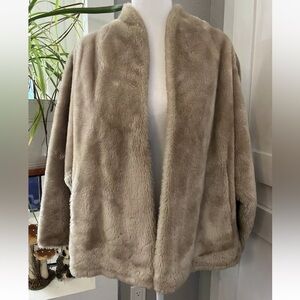 Vtg 50’s Westenbergers Borgana Faux Fur Teddy Bear Open Coat Jacket S M